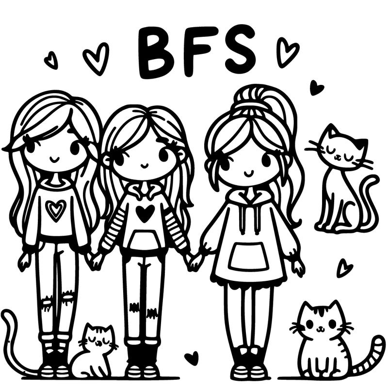girl bffs and cats