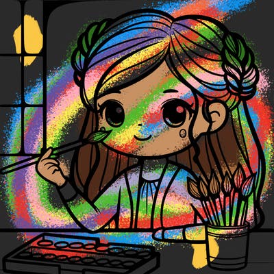 a girl painting