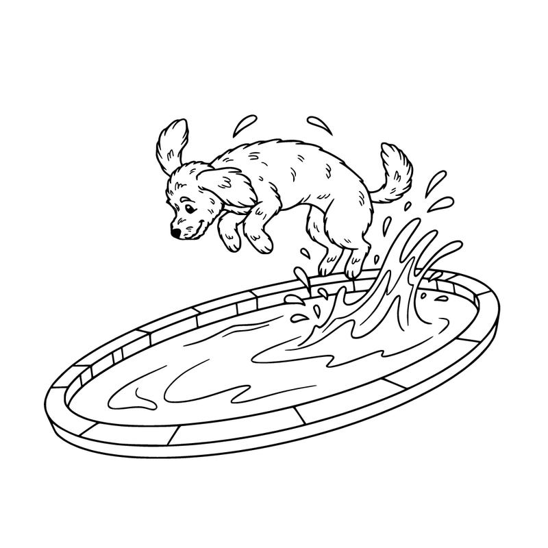 dog doing backflip in a pool(cute dog)