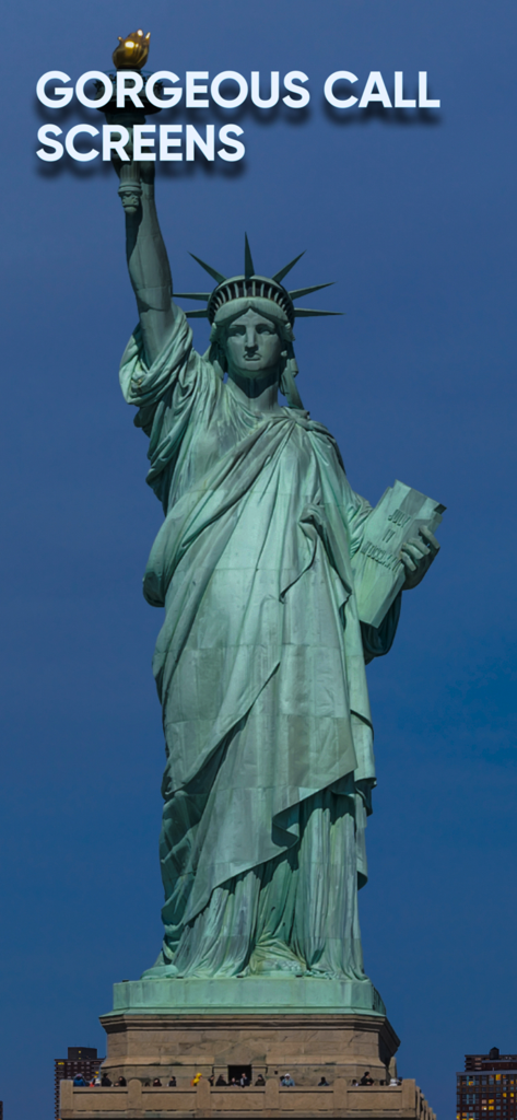 NewCall - Flash Call & SMS - Statue of Liberty call screen theme for NewCall app