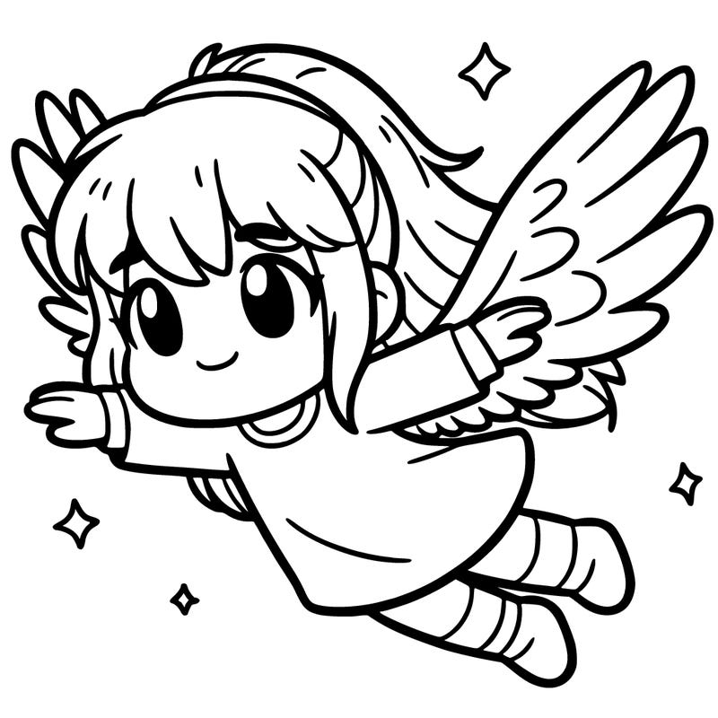 girl flying with wings