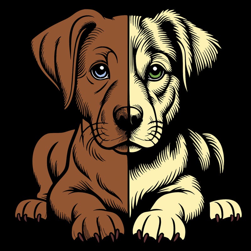 realistic dog split picture