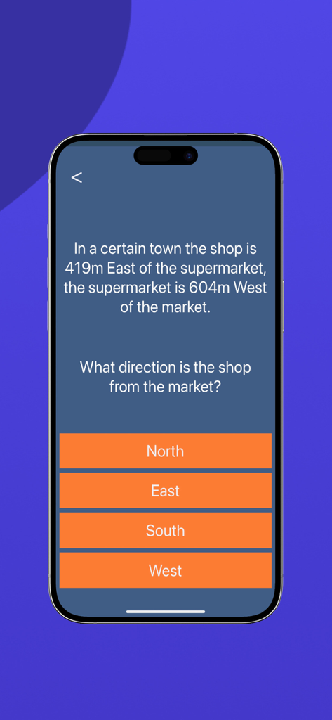 CBAT - A spatial awareness logic question in the CBAT military selection prep app.