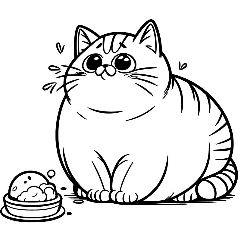 a big fat cat begging for food