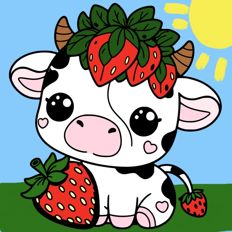 cute strawberry cow