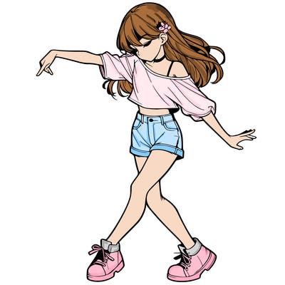 realistic girl danceing