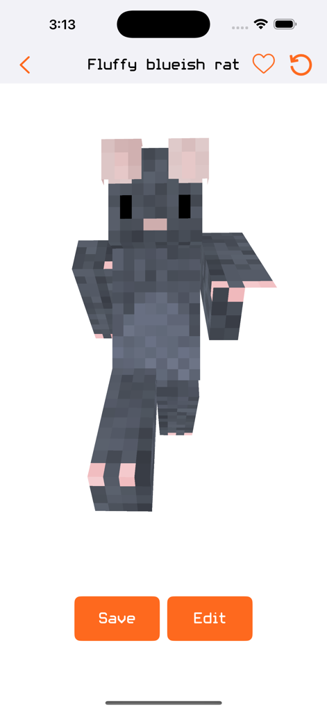 Animal Skins for Minecraft ! - A preview of a fluffy blueish rat character skin for Minecraft
