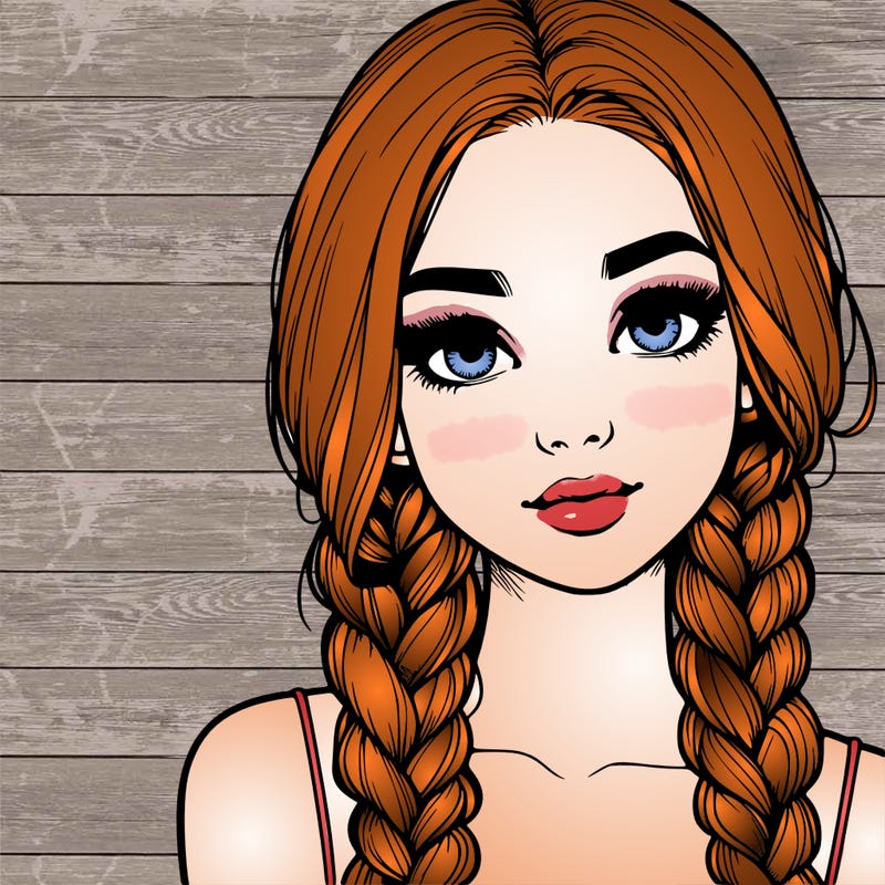 realistic girl with braids