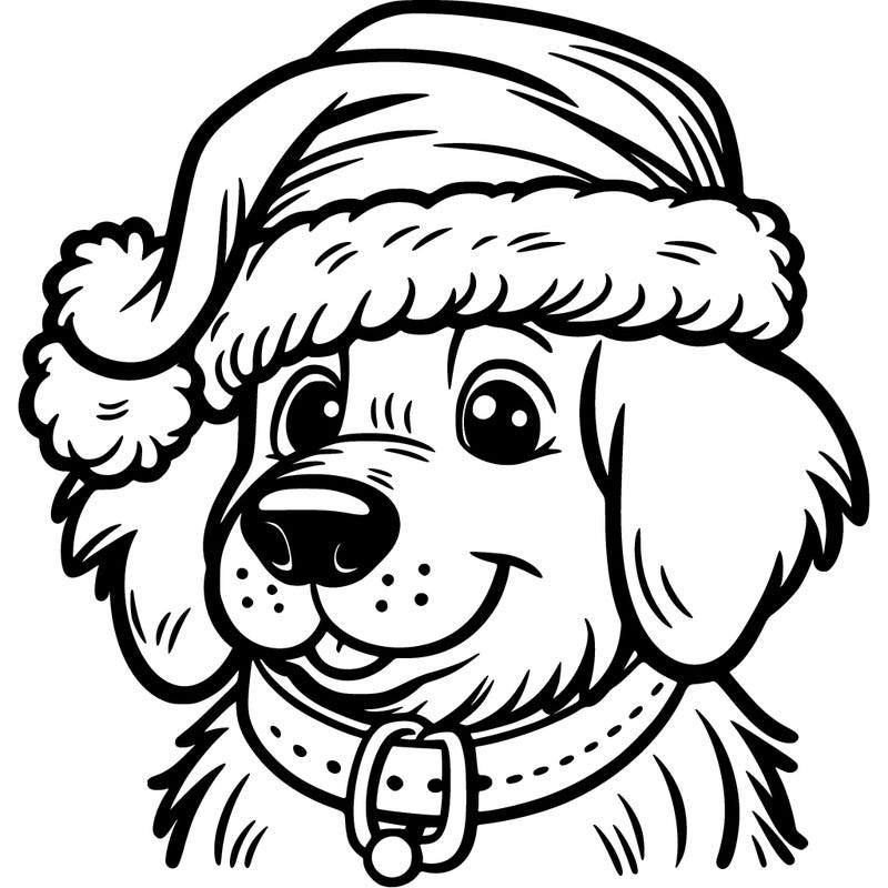 dog with santa hat