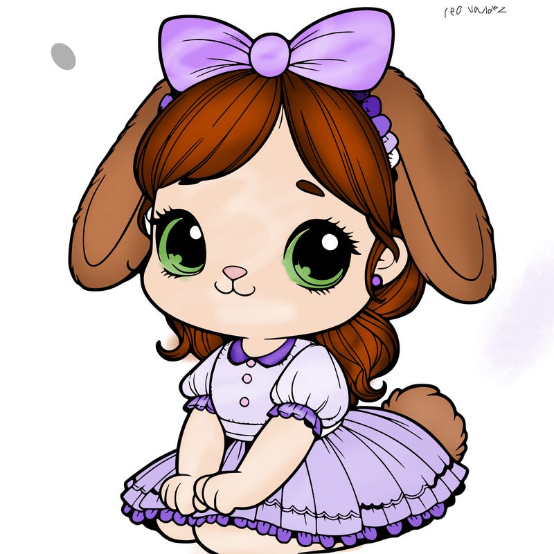 cute easter bunny girl realistic