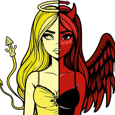 devil vs angel realistic girl