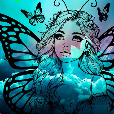 butterfly fairy realistic girl