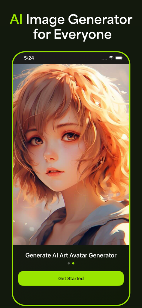 Perchance AI Image Generator - Perchance AI Image Generator app welcome screen showing an anime style avatar of a young girl with blonde hair