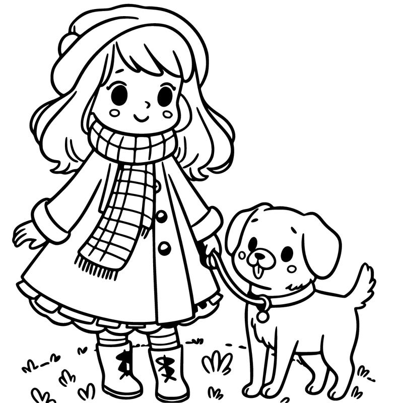 girl with a dog
