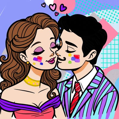 man and woman in love