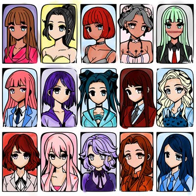 girls that look diffrent anime