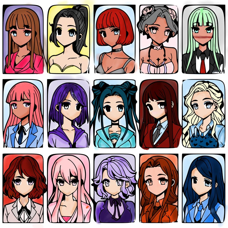 girls that look diffrent anime