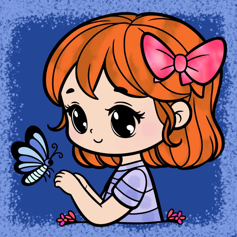 girl with a butterfly