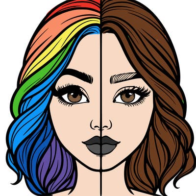 realistic girl split half