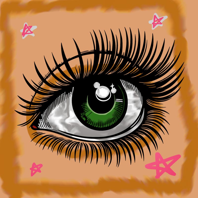 realistic eye long eylashes