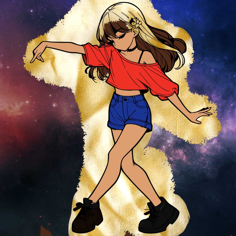 realistic girl danceing