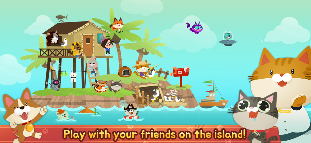 The Fishercat - Cute cat characters in various costumes playing together on a tropical island