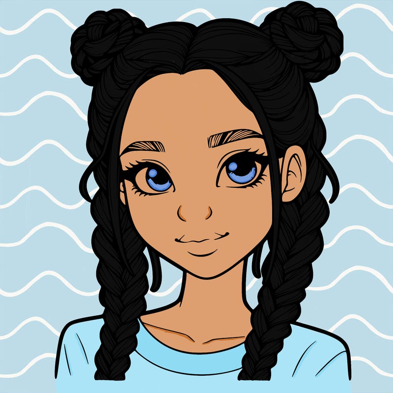 realistic girl with braids