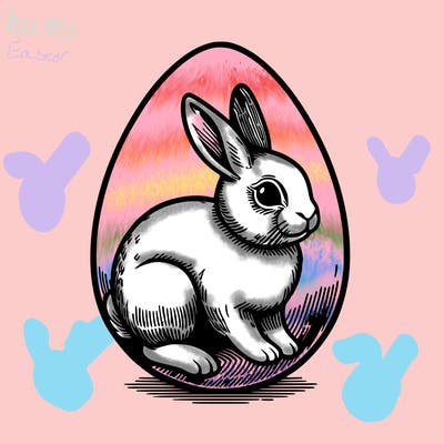 realistic rabbit easter egg