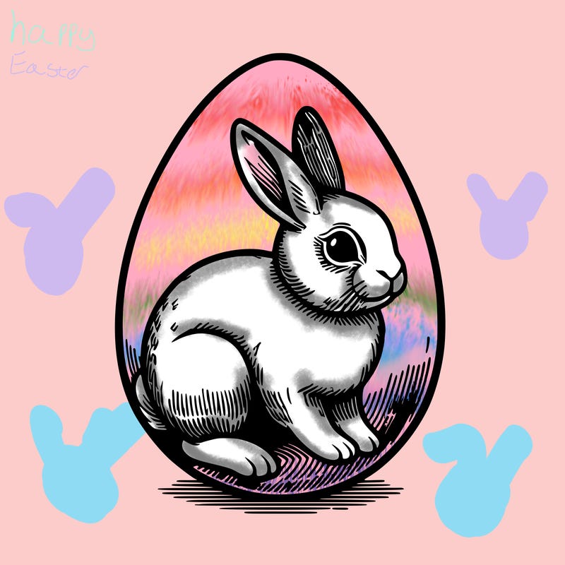 realistic rabbit easter egg