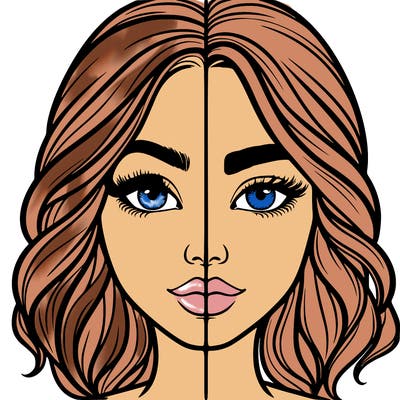 realistic girl split half