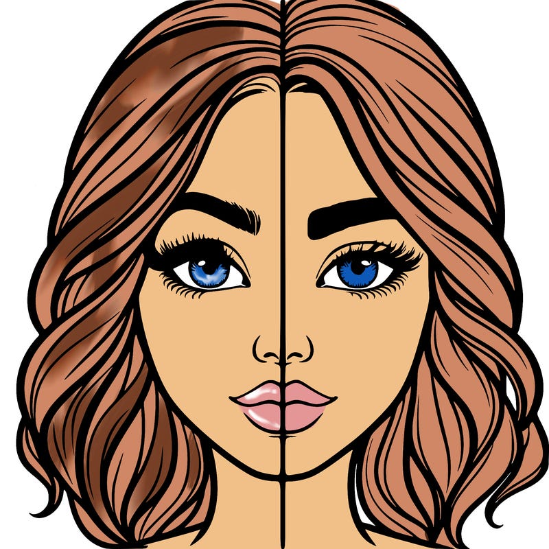 realistic girl split half