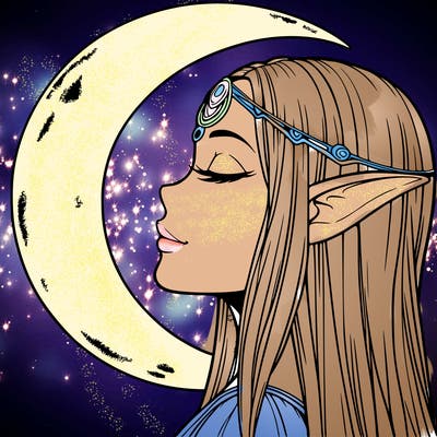 a realistic moon elf