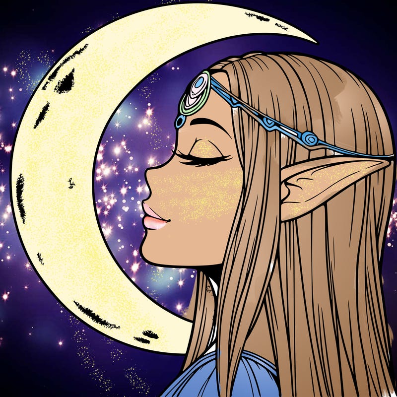 a realistic moon elf