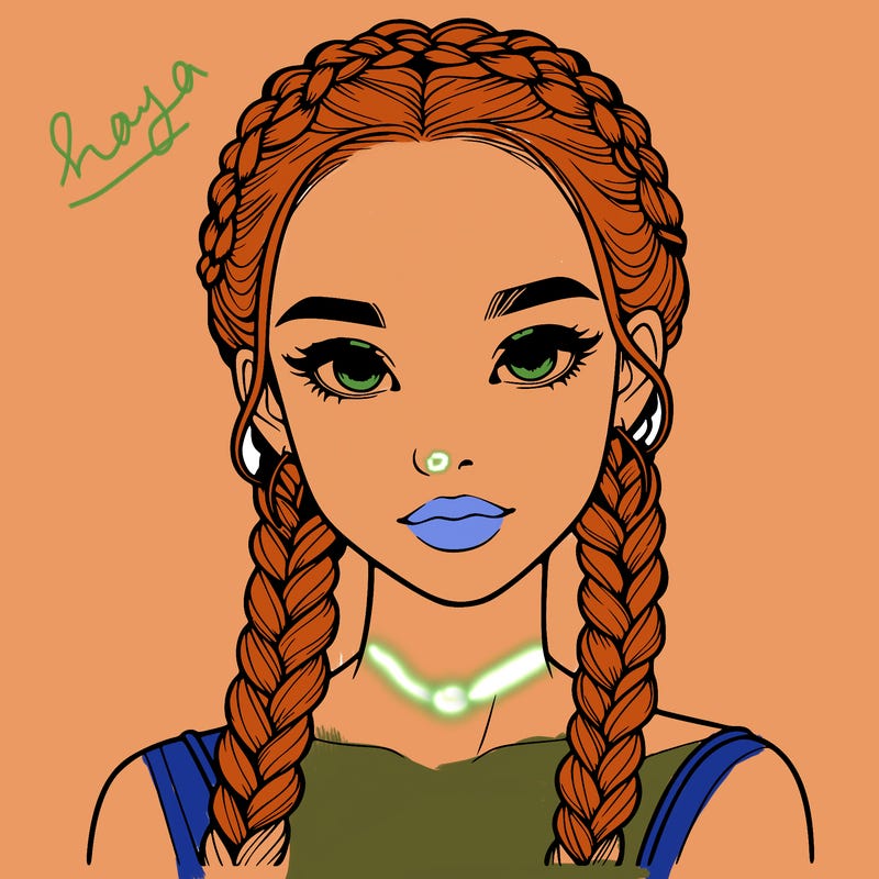 realistic girl with braids