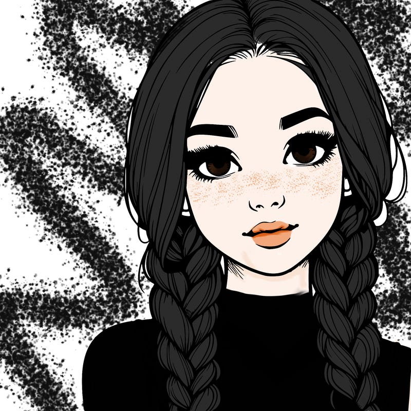 realistic girl with braids