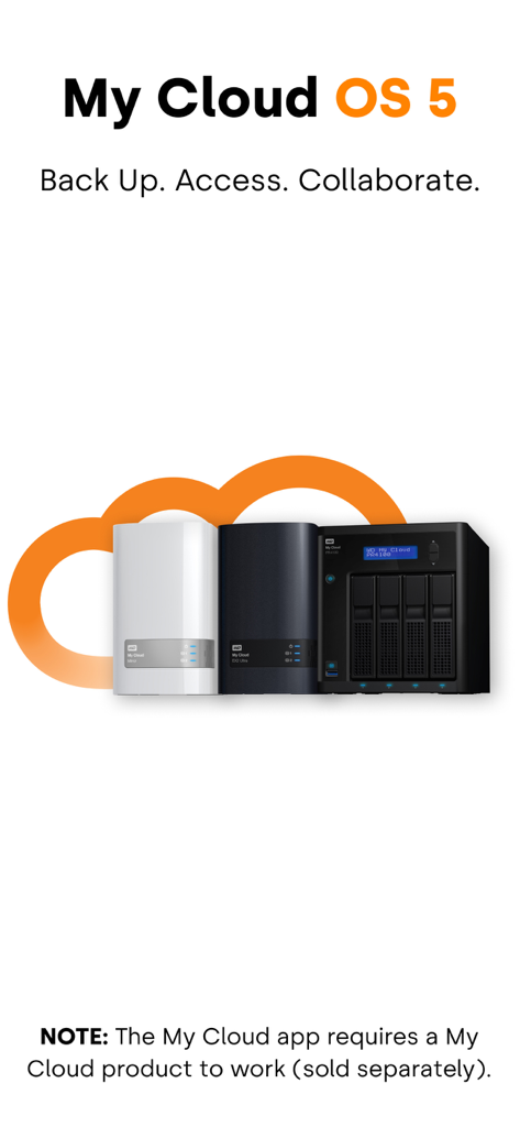 Pantalla de bienvenida de la aplicación My Cloud OS 5 que muestra unidades de almacenamiento NAS Western Digital