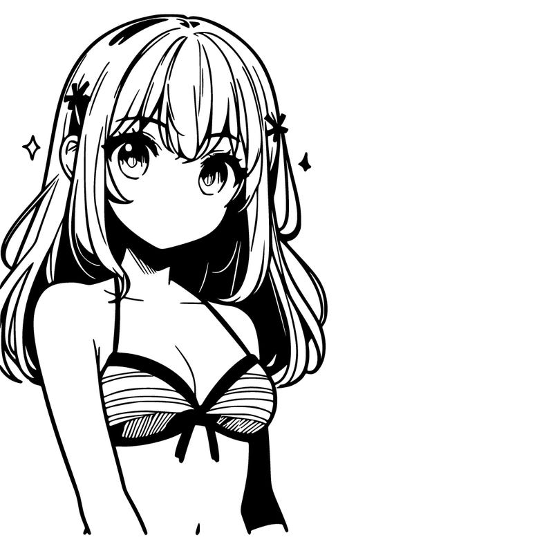 manga girl in a swimsuit