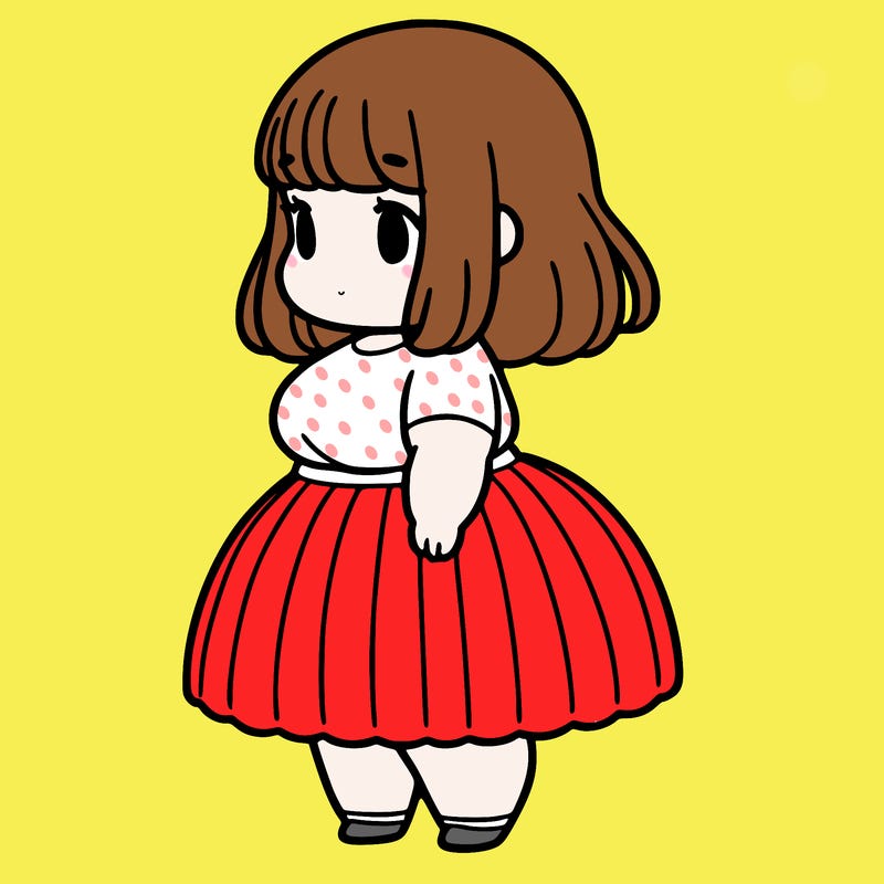 chubby girl wearing skirt