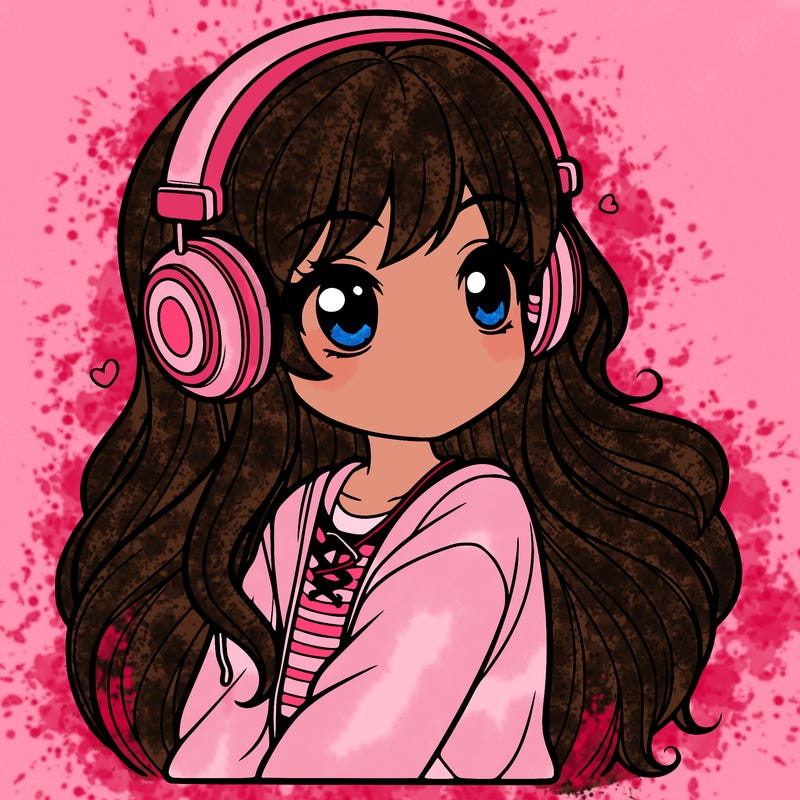 girl with headphones