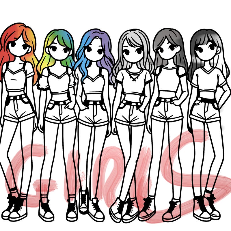 a group of girls wearing crop tops and shorts