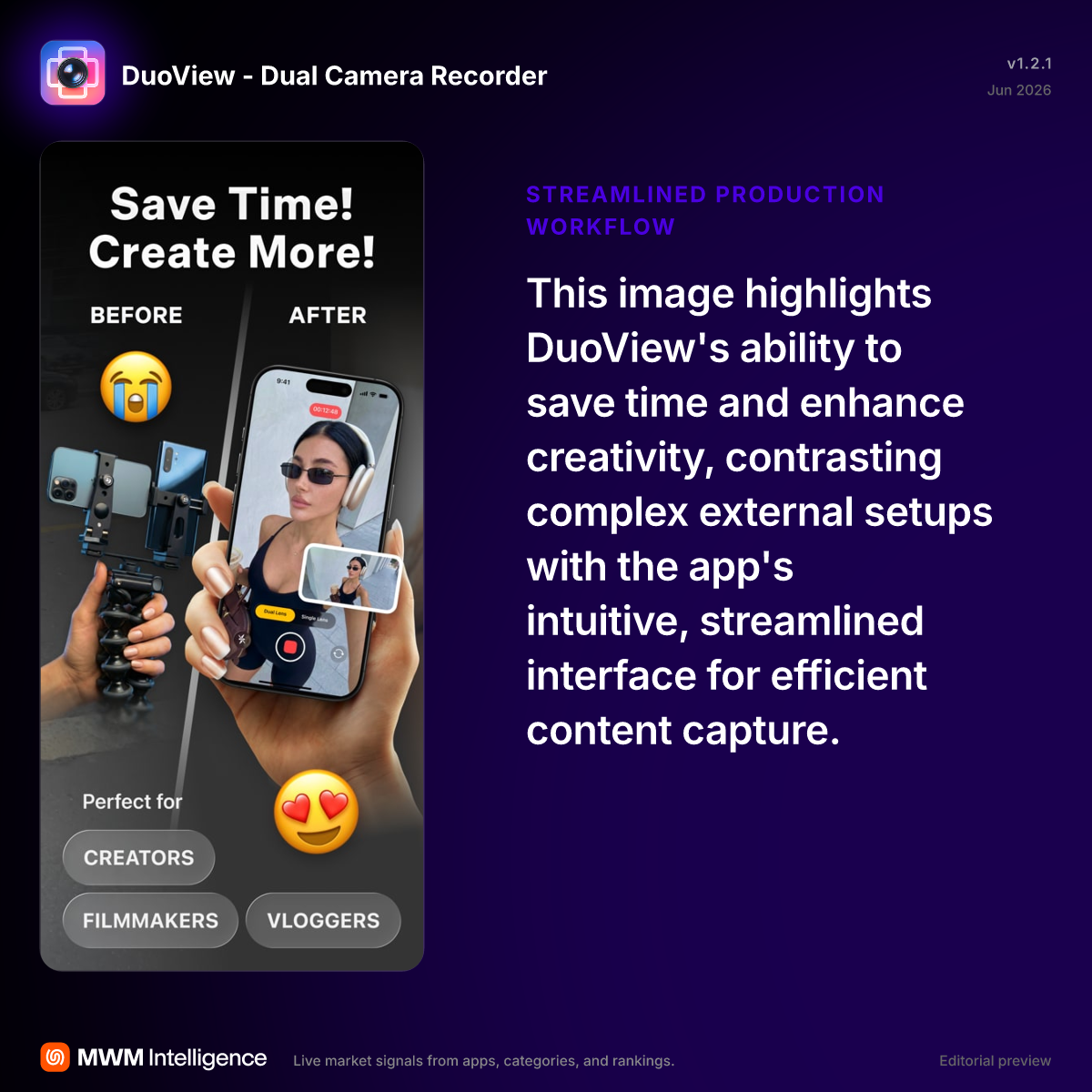 DuoView - Dual Camera Recorder - Lifestyle App | MWM