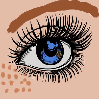 realistic eye long eylashes
