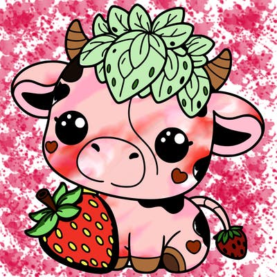 cute strawberry cow
