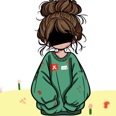 girl with baggy sweatshirt and messy bun