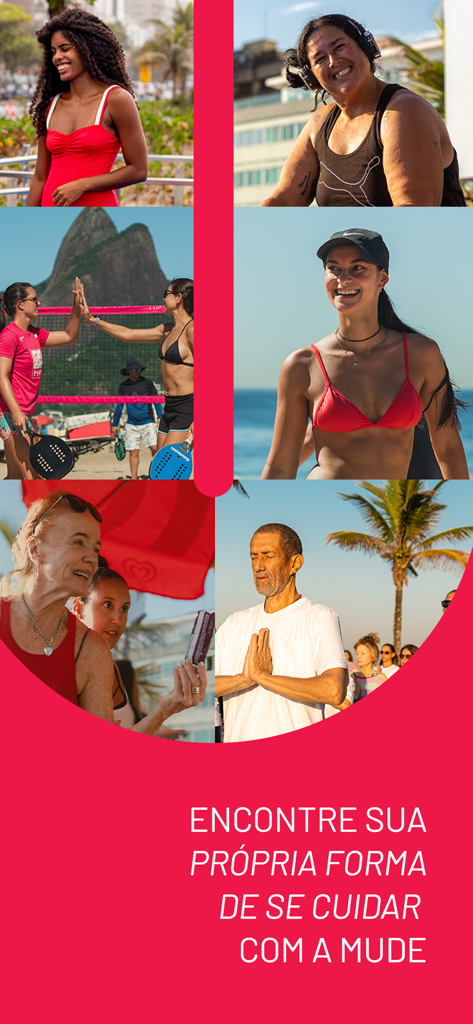 A collage of diverse people practicing yoga and outdoor fitness activities in beautiful urban and beach settings
