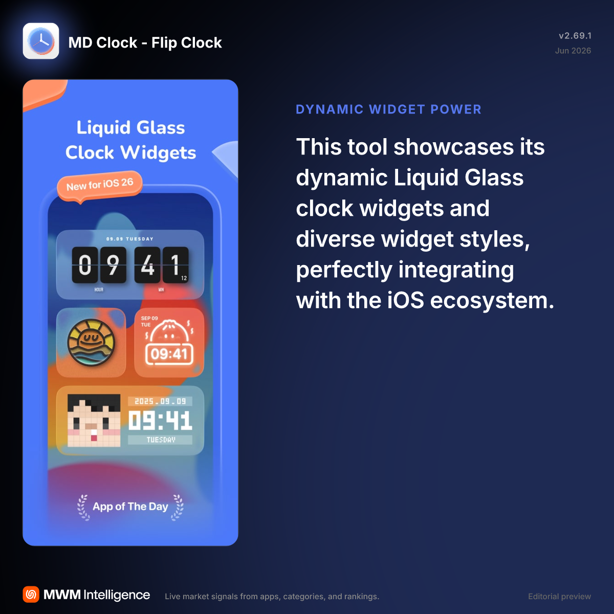 MD Clock - Flip Clock - Lifestyle App | MWM