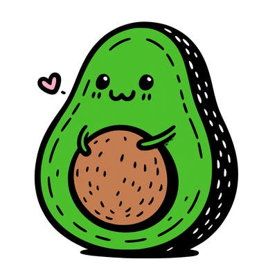 an avocado hugging an avocado