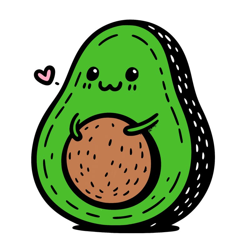an avocado hugging an avocado