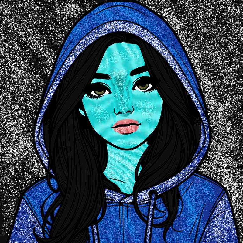realistic girl with a hoodie
