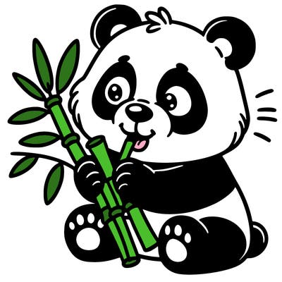 panda eating bamboo